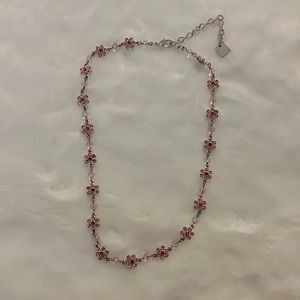 Silver gem stone choker necklace